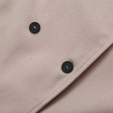 Solid Double-breasted Coat