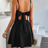 Bow-Back Square Neck Mini Dress