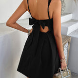 Bow-Back Square Neck Mini Dress