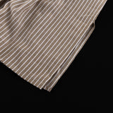 Striped V-Neck Belted Long Sleeve Blouse