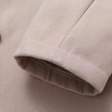 Solid Double-breasted Coat