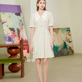Tailored high waisted mid length dress