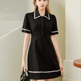 Collar striped dress