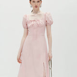 Pink Bubble Sleeve Dress
