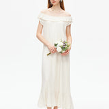 Off Shoulder Sleeveless A-line Dress