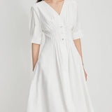 V-Neck Slimming A-Line Dress