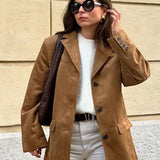 Suede single breasted jacket