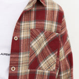 Rust Red Plaid Casual Shirt