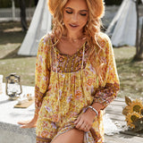 Bohemian Blossom V-Neck Dress