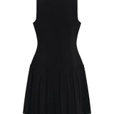 Pleated Waist Sleeveless Mini Dress