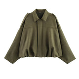 Suede Collared Flight Jacket