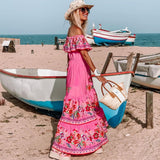 Embroidered Floral Off-shoulder Maxi Dress