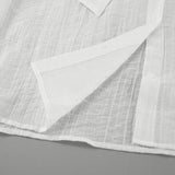 Sheer Tencel Bow-Tie Blouse with Flared Cuffs