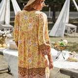 Bohemian Blossom V-Neck Dress