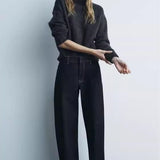 High necked knitted sweater