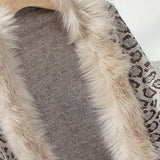 Leopard Fringe Faux Fur Cape