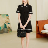 Collar striped dress
