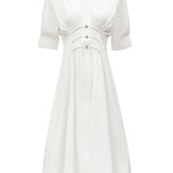 V-Neck Slimming A-Line Dress