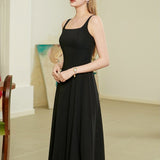 Solid color long dress