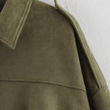 Suede Collared Flight Jacket
