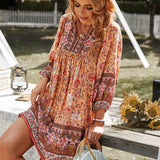 Bohemian Blossom V-Neck Dress