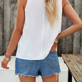 Pleated Mock Neck Sleeveless Top