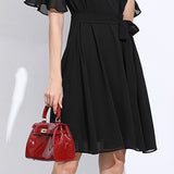 V-neck Fashionable Mid Length Dress