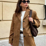 Suede single breasted jacket