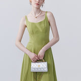 Waist Strap Dress with Knitted Cardigan