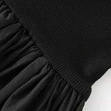 Black Patchwork Knitted Dress