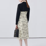 Black Cardigan Set With Camisole Dress
