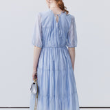 Round neck short sleeved dress