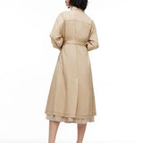 Loose Collar Split Trench Coat - BOOGOO