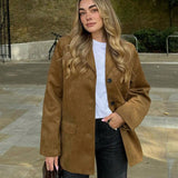 Suede single breasted jacket