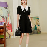 Tailored high waisted mid length dress