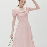 Pink Bubble Sleeve Dress
