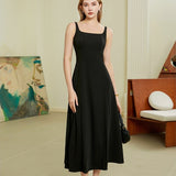 Solid color long dress