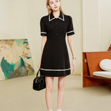 Collar striped dress
