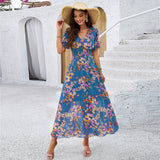 Floral Print Empire Waist Midi Dress