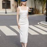 Slim fit waist hugging long dress