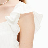 White Lace Patchwork Vest Dress