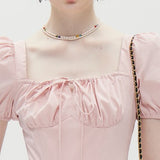 Pink Bubble Sleeve Dress