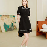 Collar striped dress
