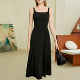 Solid color long dress