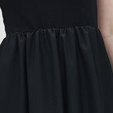 Half High Collar Patchwork Dress