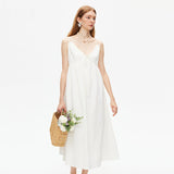 White V-neck Spaghetti Strap Dress