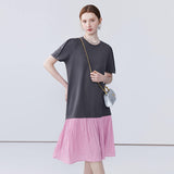 Splicing Straight Tube Long Skirt