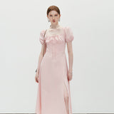 Pink Bubble Sleeve Dress