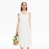 White Lace Patchwork Vest Dress