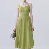 Waist Strap Dress with Knitted Cardigan